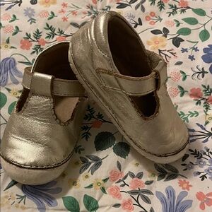 Old Soles Metallic Gold Leather Mary Jane Baby Walker Shoes